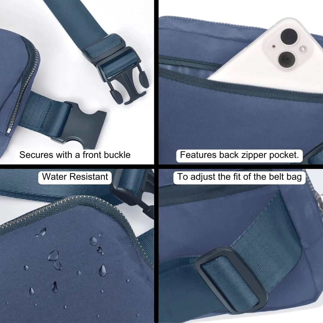 NGIL Mini Belt Bag for Women Crossbody Pack Workout Traveling Running Hiking Waist Bag with Adjustable Strap(Navy)