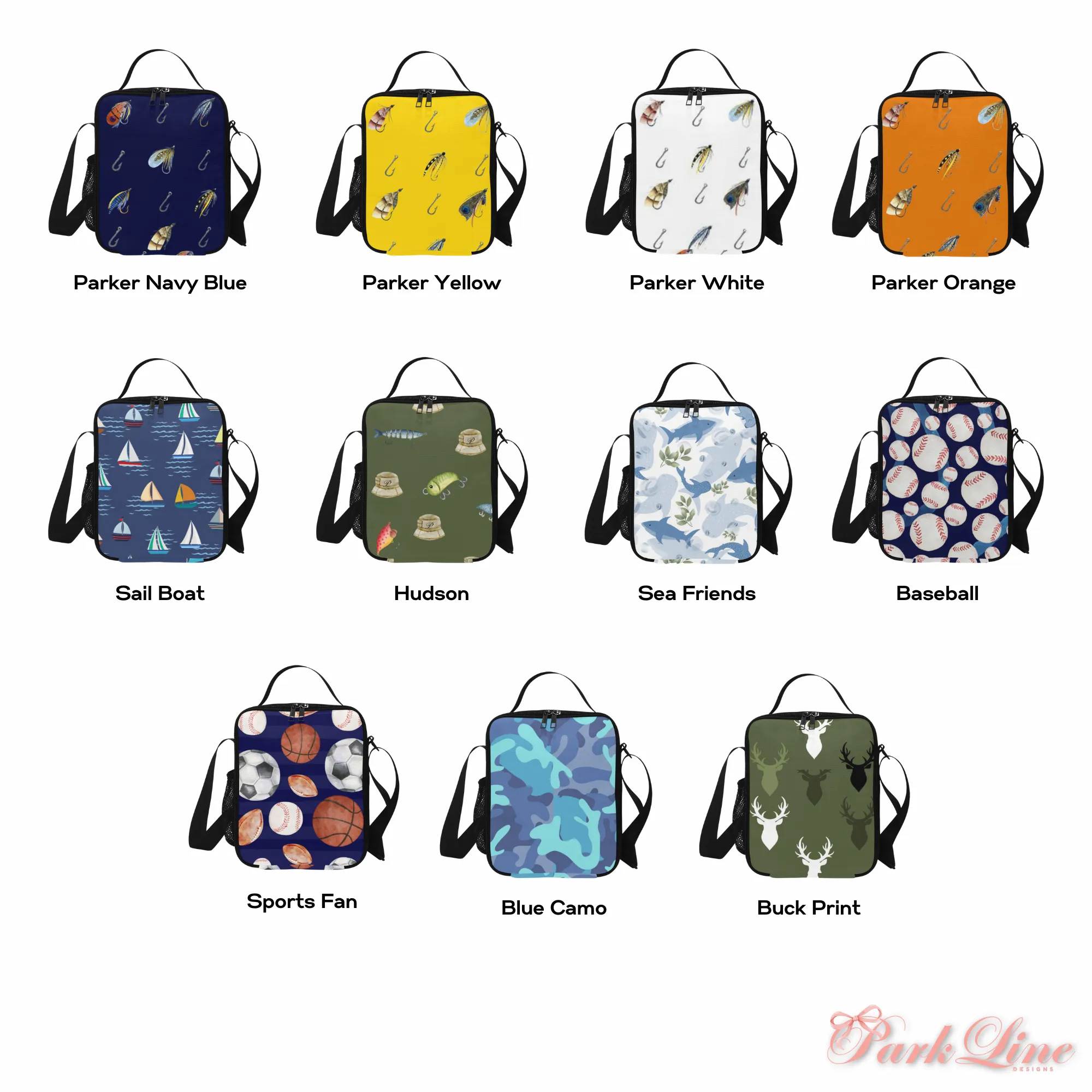 Parker in Blue Lunch Bag for Kids - Durable Nylon, Thermal Insulation