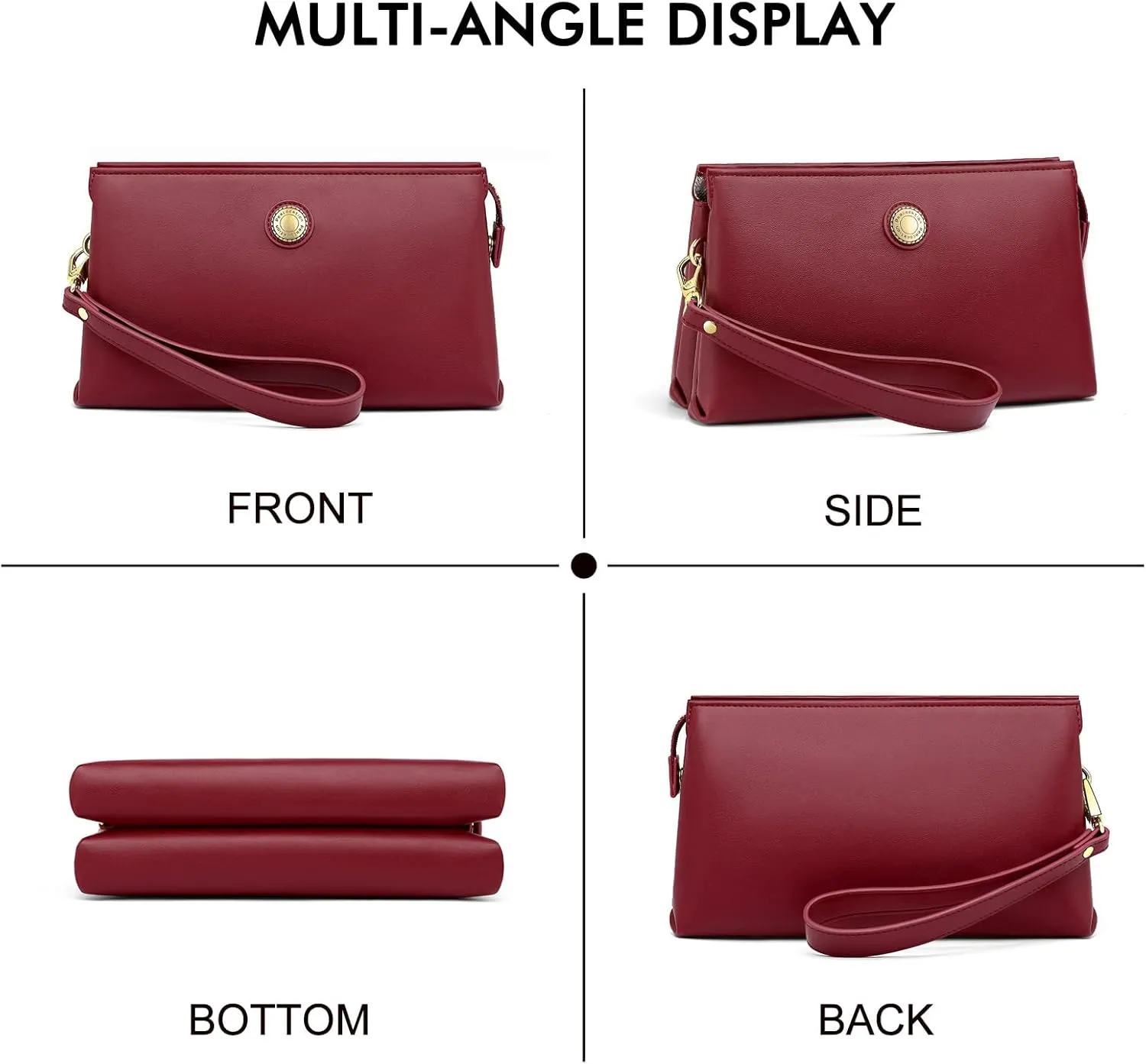 Peacocktion Wristlet Clutch Purses for Women, Leather RFID Wristlet Wallets for Women with Zipper, Travel Purse