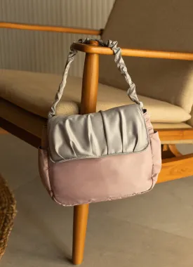 Pleats Pink Grey Multi-Carry Crossbody Bag