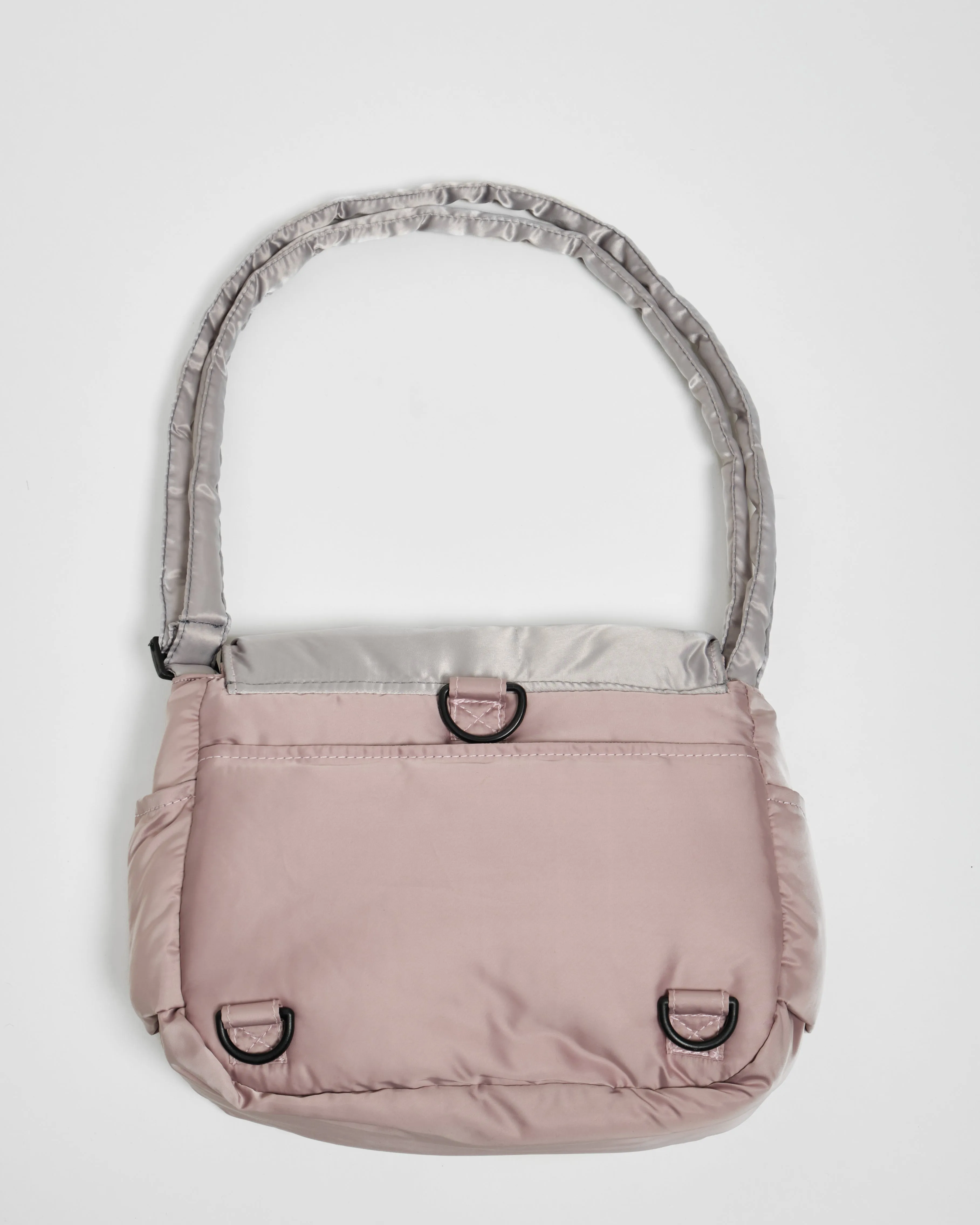 Pleats Pink Grey Multi-Carry Crossbody Bag