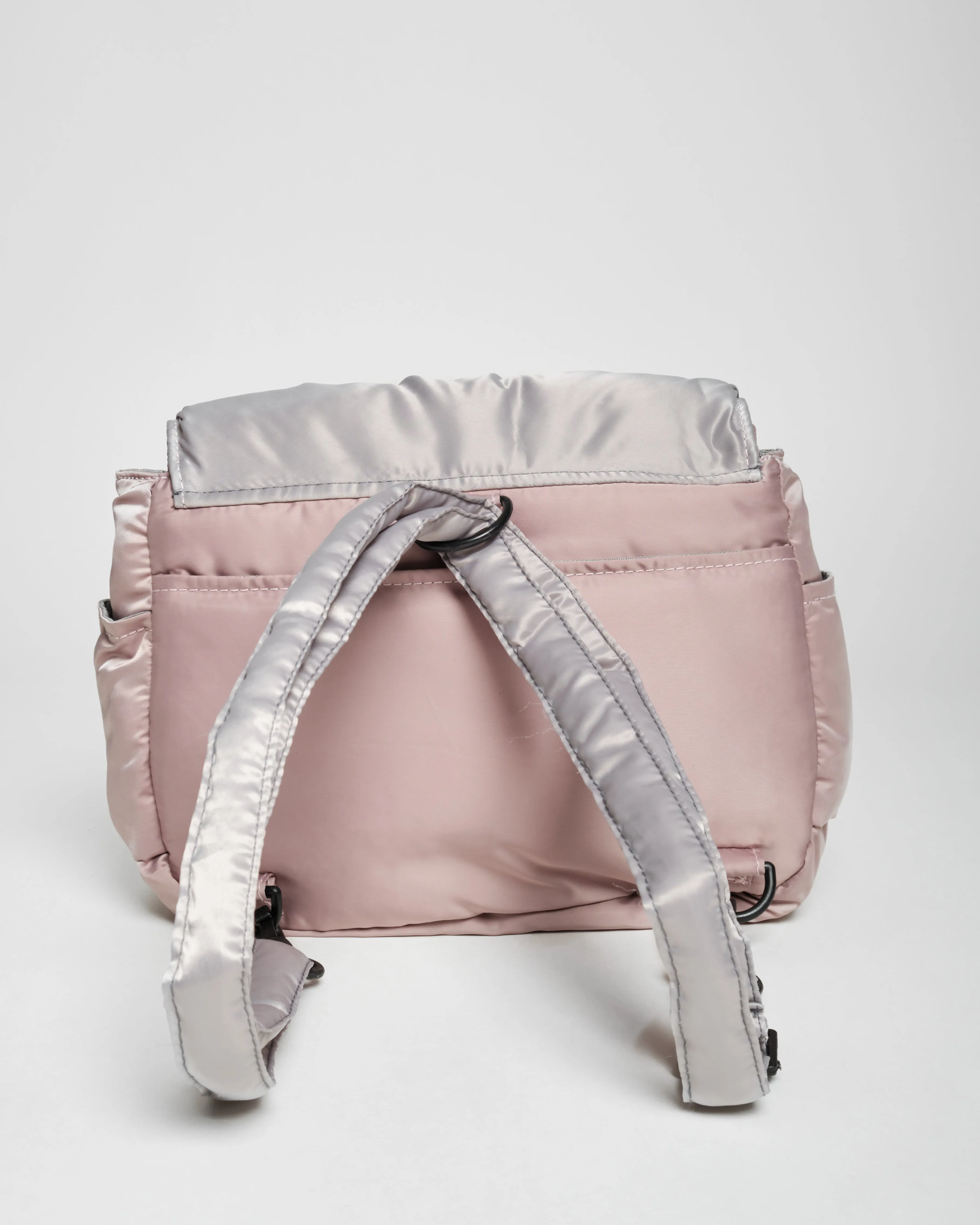 Pleats Pink Grey Multi-Carry Crossbody Bag