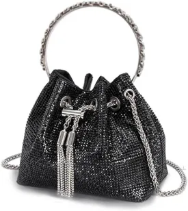 Rhinestone Evening Bag Crystal Bling Purse Sparkly Diamond Clutch Handbag Crossbody Bag for Women Party Club Wedding Prom