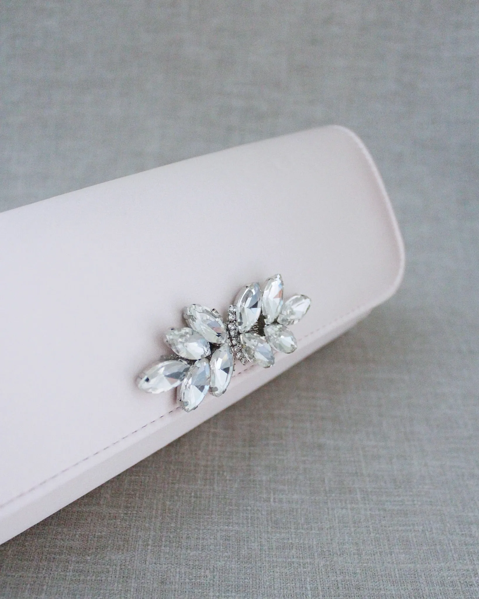 Satin Evening Clutch with Butterfly Brooch