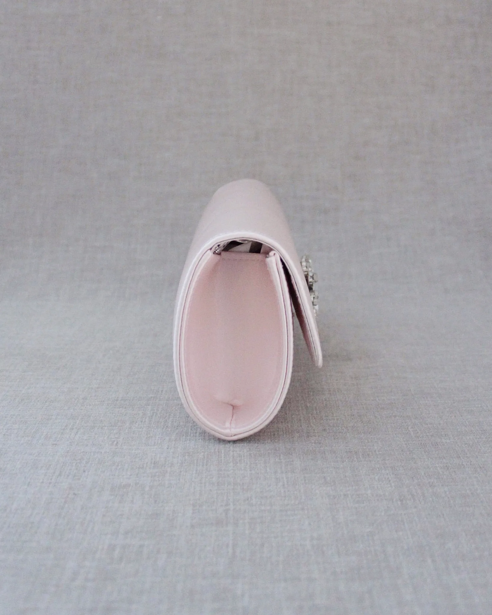 Satin Evening Clutch with Butterfly Brooch