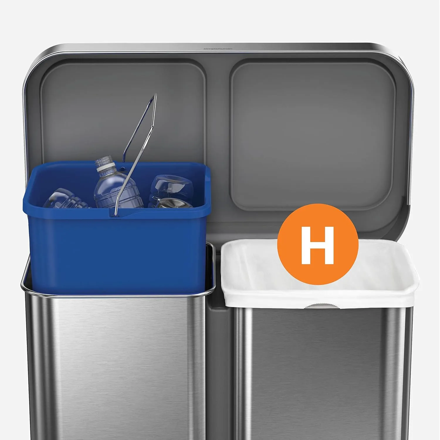 simplehuman Code H 100 Count, Dispenser Pack Custom Fit Liners, Drawstring Trash Bags, 30-35 Liter / 8-9 Gallon