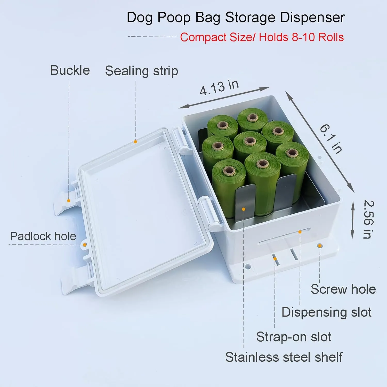 Small Dog Waste Station for Home 1.3Gallon/5L Mountable Doggie Trash Can Outdoor or Indoor Poop Bag Dispenser Wall Mounted 120 Count Pickup Bags 1 Trash Liner Roll (Mini Bucket   Dispenser   Bags)