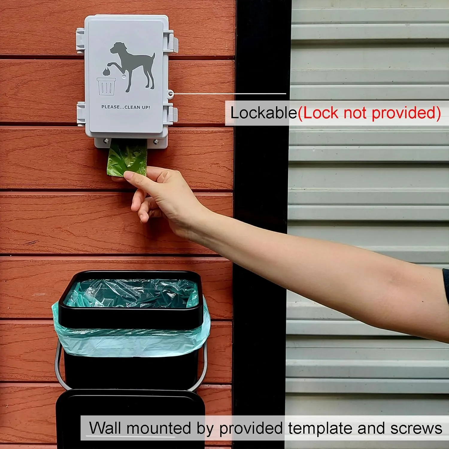 Small Dog Waste Station for Home 1.3Gallon/5L Mountable Doggie Trash Can Outdoor or Indoor Poop Bag Dispenser Wall Mounted 120 Count Pickup Bags 1 Trash Liner Roll (Mini Bucket   Dispenser   Bags)