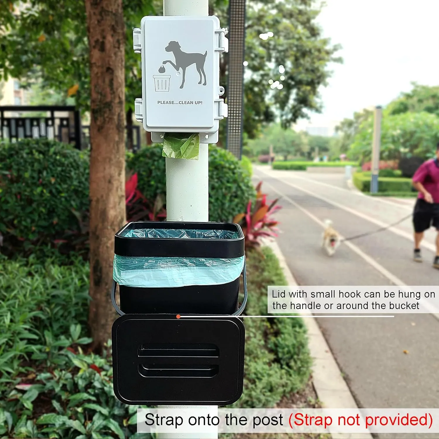 Small Dog Waste Station for Home 1.3Gallon/5L Mountable Doggie Trash Can Outdoor or Indoor Poop Bag Dispenser Wall Mounted 120 Count Pickup Bags 1 Trash Liner Roll (Mini Bucket   Dispenser   Bags)