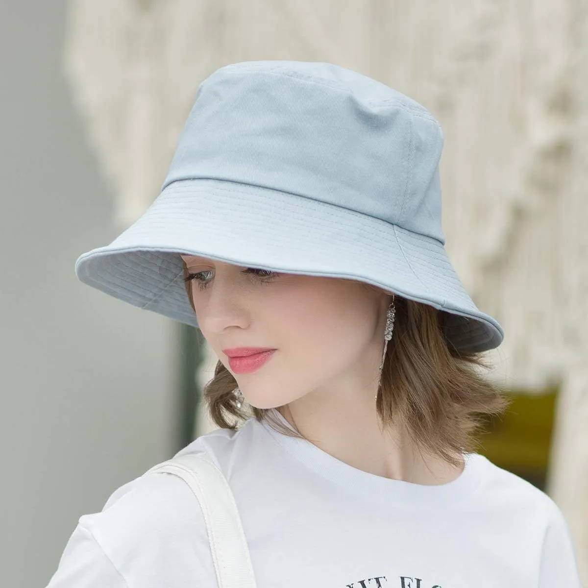SOMALER Womens Cotton Wide Brim Sun Hats UPF50  UV Packable Beach Hat Summer Bucket Cap for Travel