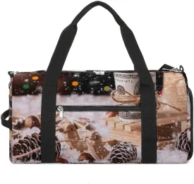 Sport Gym Duffel with Shoe Compartment Wet Pocket, Money-christmas Shoulder Travel Bag for Women Men, style-3