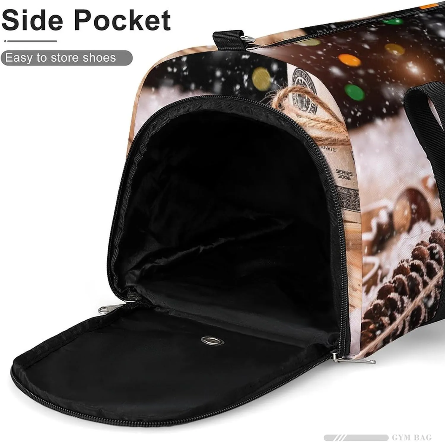 Sport Gym Duffel with Shoe Compartment Wet Pocket, Money-christmas Shoulder Travel Bag for Women Men, style-3