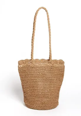 STRAW BUCKET BEACH BAG