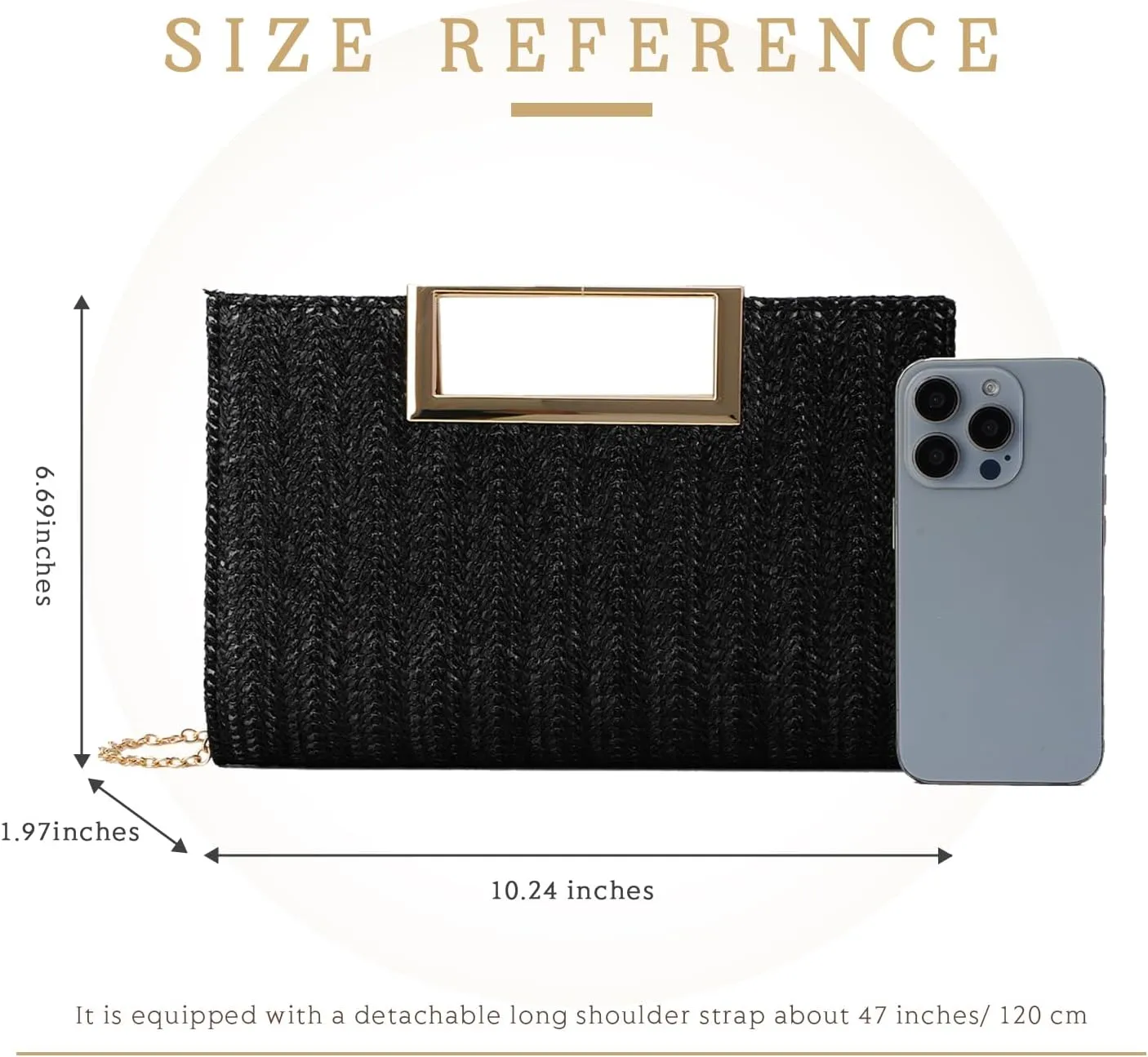 Top Handle Straw Clutch for Women Summer Clutch Straw Evening Bag Raffia Crossbody Purses Woven Beach Clutch