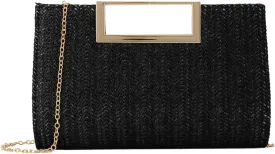 Top Handle Straw Clutch for Women Summer Clutch Straw Evening Bag Raffia Crossbody Purses Woven Beach Clutch