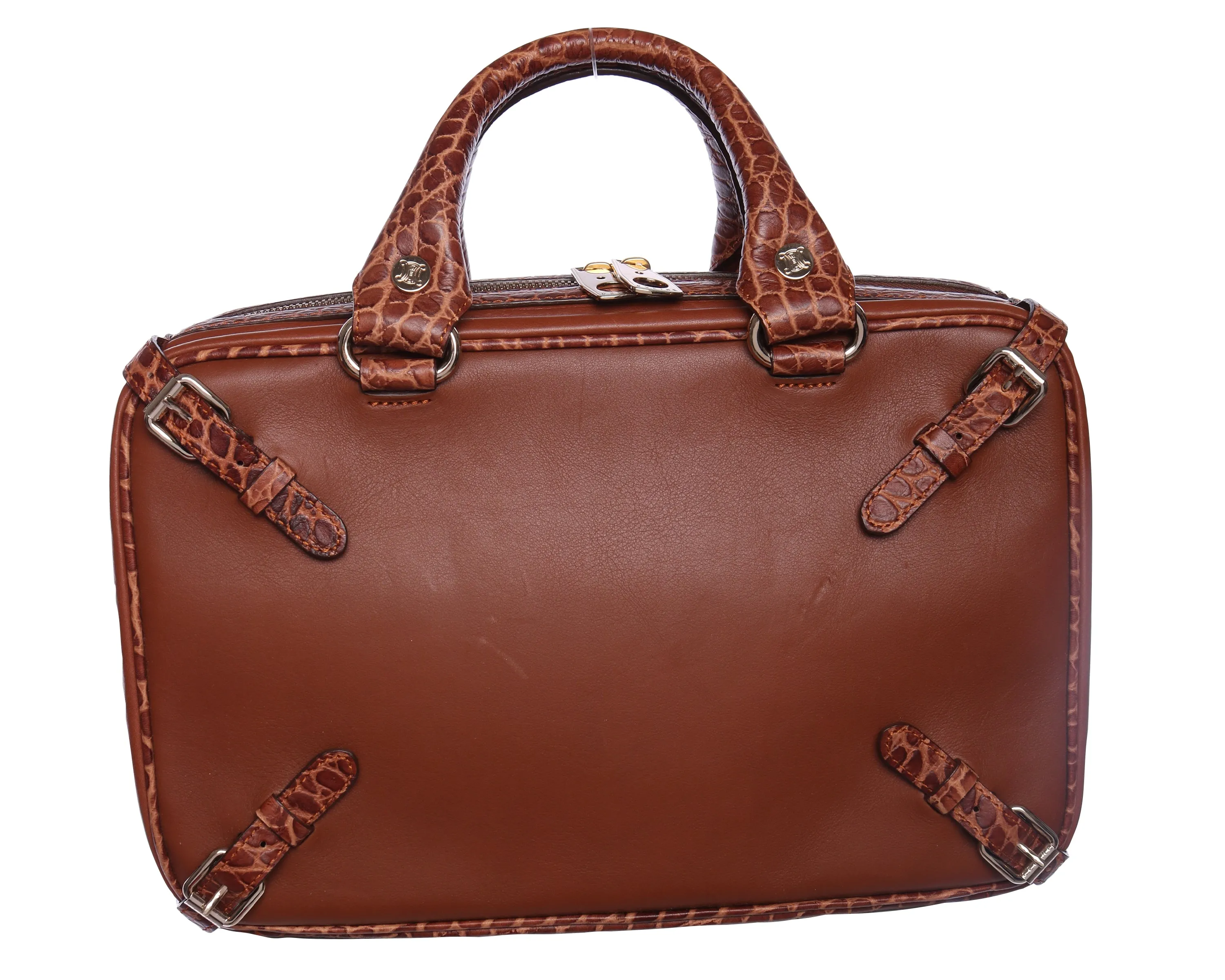 Vintage Celine Leather Suitcase Top Handle Bag