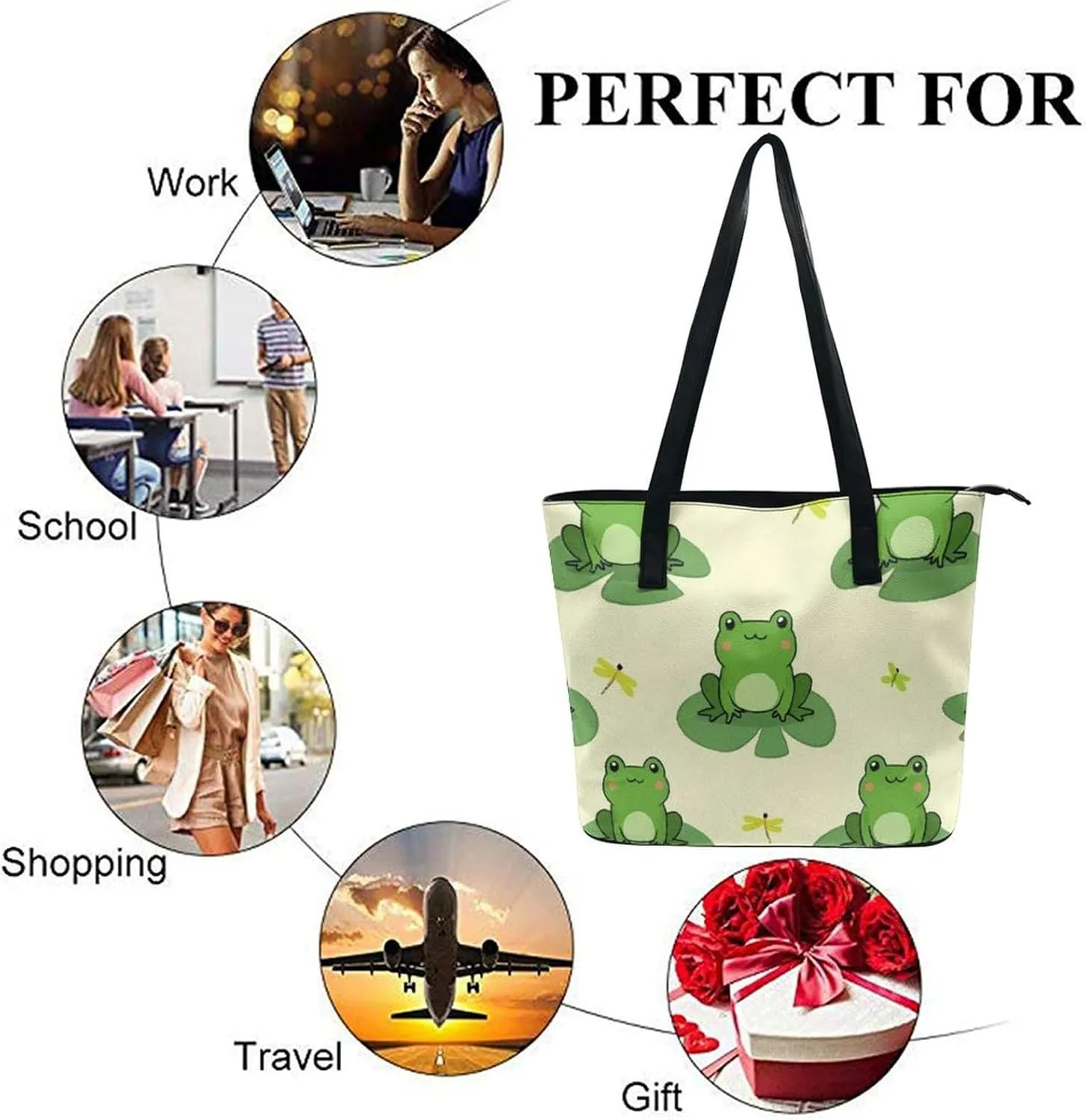 Women's Leather Large Capacity Work Tote Bag Handbags Big Commuter Bag