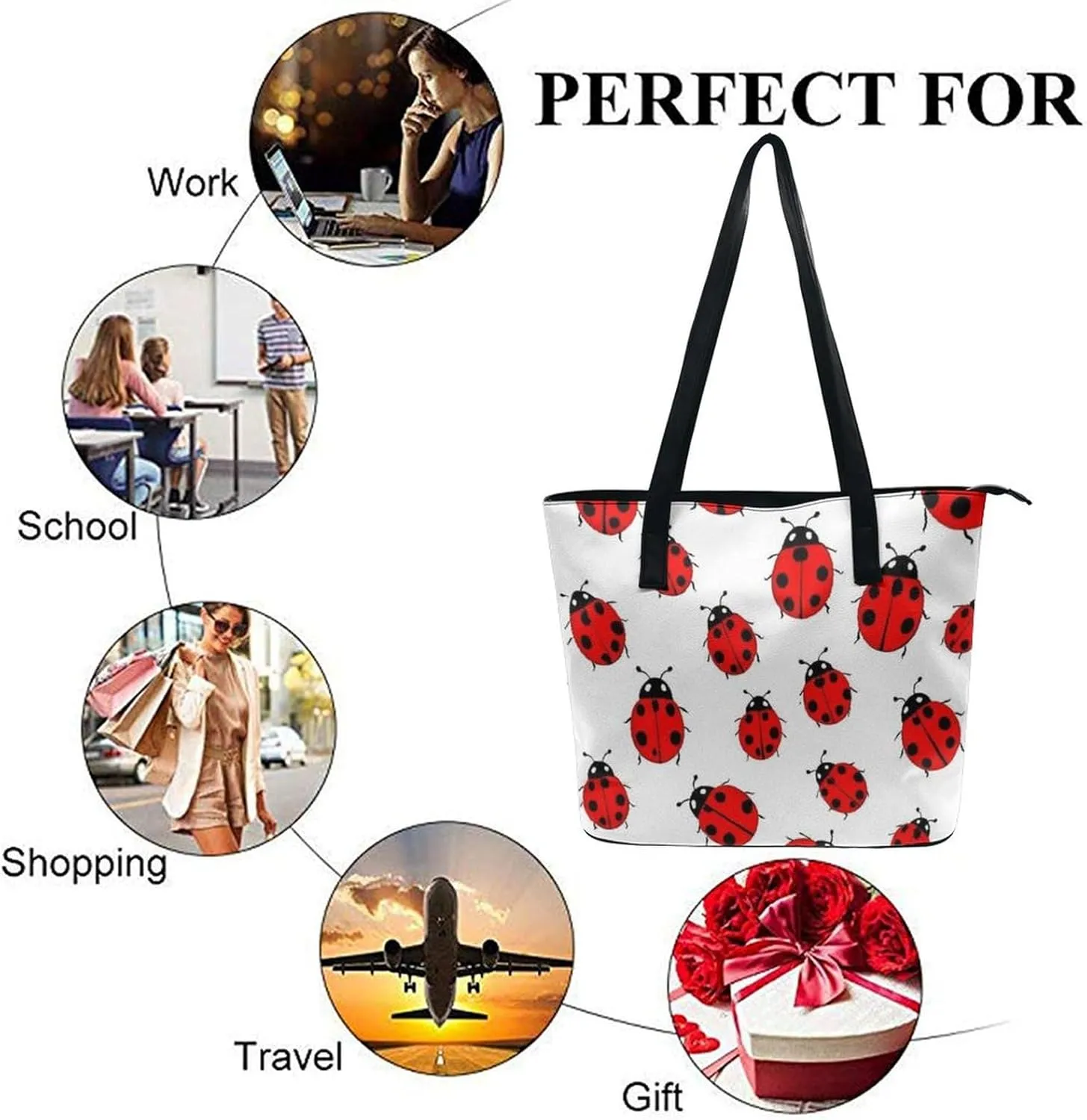Women's Leather Large Capacity Work Tote Bag Handbags Big Commuter Bag